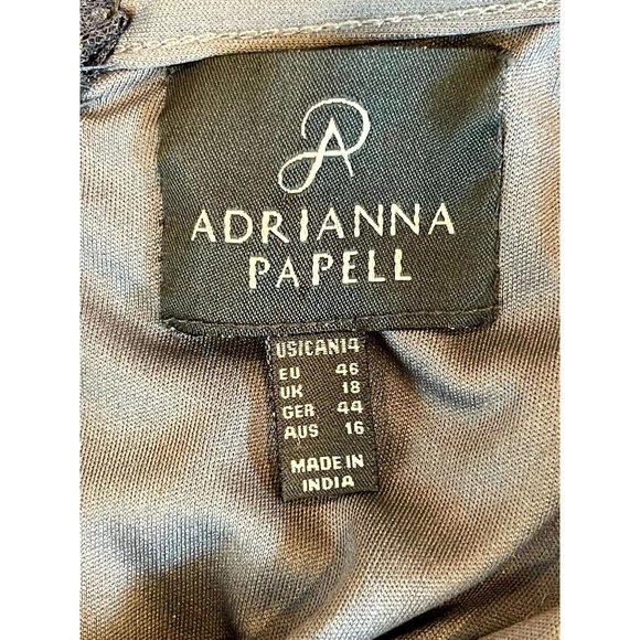 Adrianna Papell Women Beaded Gown Maxi Dress Back Keyhole Short Sleeve Blue SZ 4 - Picture 7 of 8